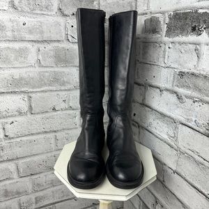J Crew Black Leather Knee High Riding Boot